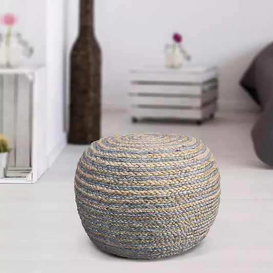Au Naturale Braided Pouf