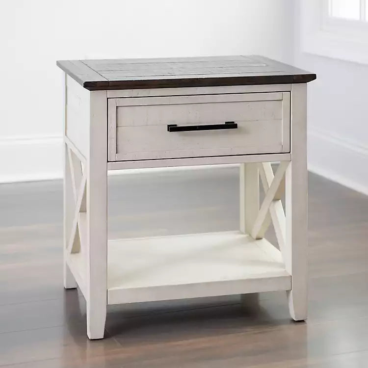 Jackson Ivory and Brown Nightstand