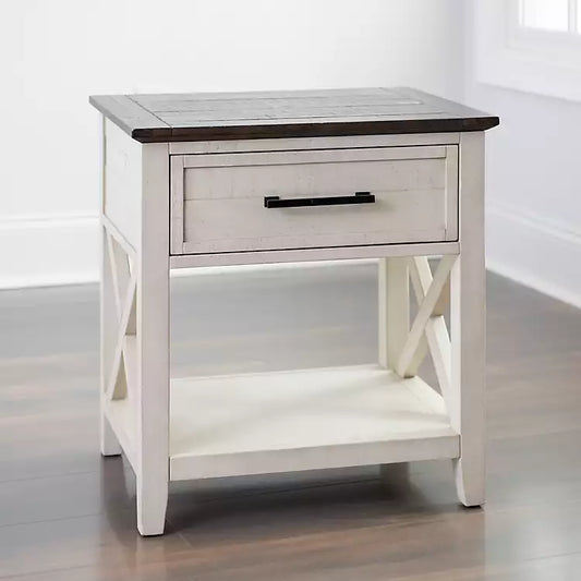 Jackson Ivory and Brown Nightstand