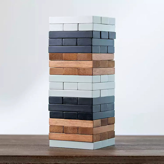 3-Tone Wood Tumbling Tower Game Set