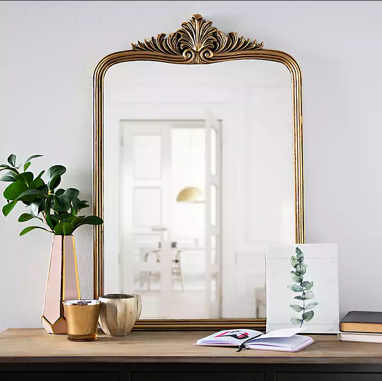 Antique Gold Victoria Scroll Mirror