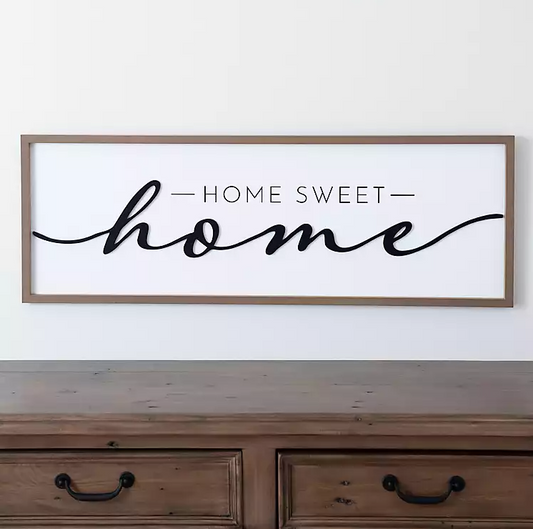 Black and White Home Sweet Home Wall Plaque