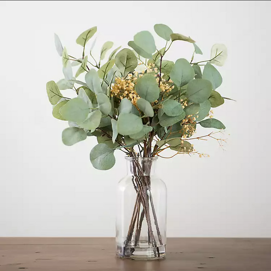 Eucalyptus and Baby's Breath Arrangement in Vase